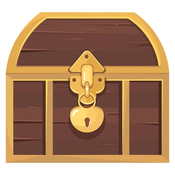Caixa de tesouro de madeira . — Vetor de Stock