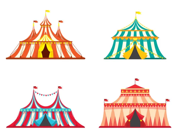 Serie di tende da circo vettoriale . — Vettoriale Stock