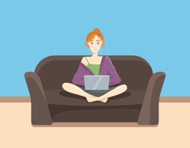 Evde çalışan kadın karakter..