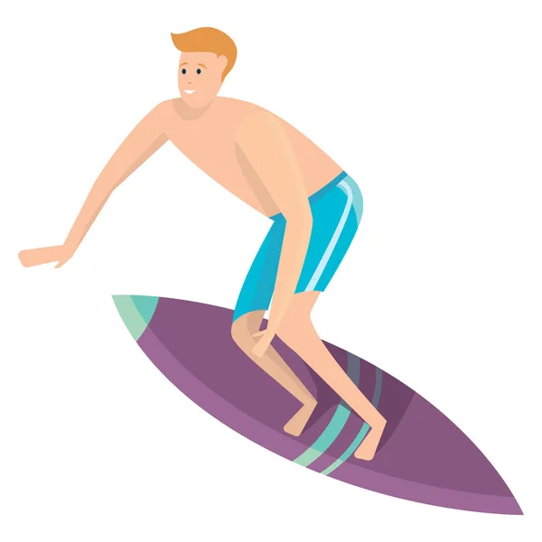 Surfare stående på surfbrädet. — Stock vektor