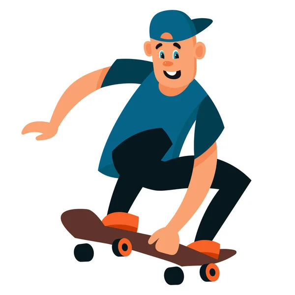 Boy doing trick on skateboard. — Stock Vector