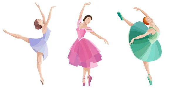 Dans eden balerinler.. — Stok Vektör