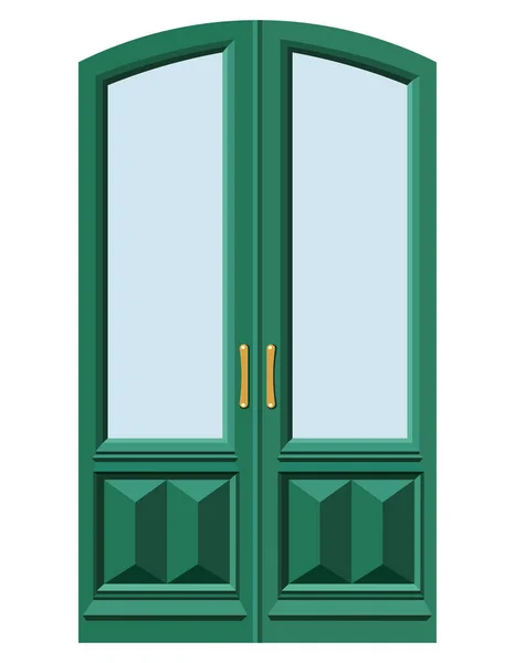 Двойная дверь в стиле мультфильма . — стоковый вектор