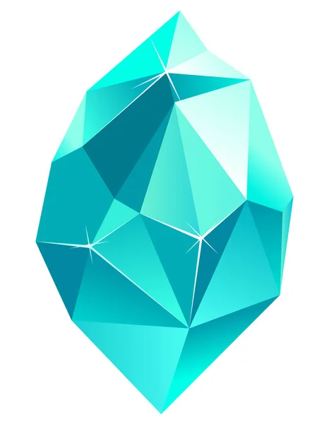 Realistic turquoise gem. — Stock Vector