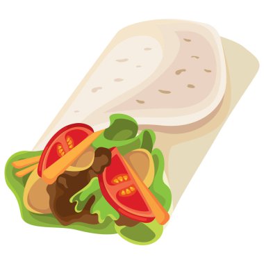 Çizgi film tarzında burrito..