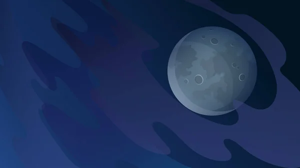 Luna pe cerul nopţii . — Vector de stoc