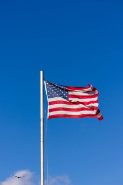 Rüzgarda dalgalanan Amerikan bayrağı