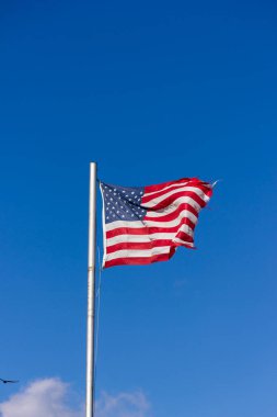 Rüzgarda dalgalanan Amerikan bayrağı