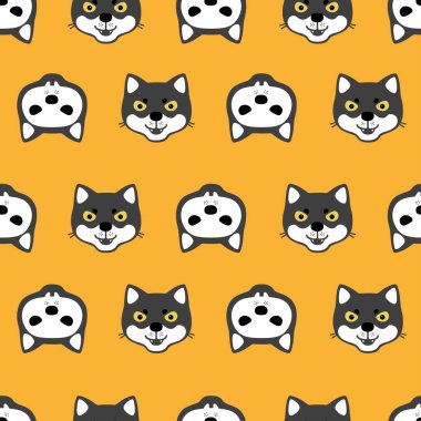 Siyah köpek ve siyah köpek kemikli kusursuz Cadılar Bayramı şablonu