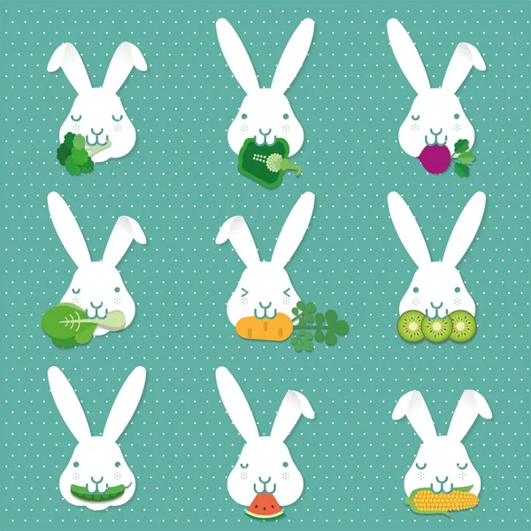 Children Education Learn How Feed Rabbit Bunny Food Illustration Vector — Stock Vector