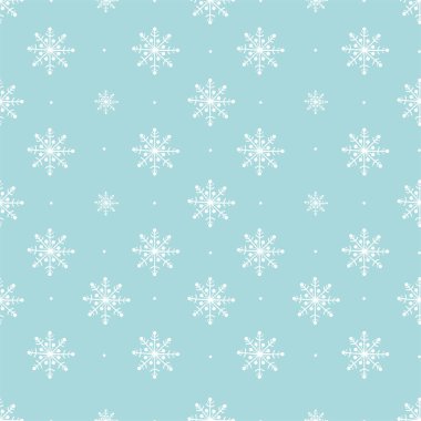 Kar taneleri çizimi - kusursuz koleksiyon - vektör deseni, kağıt baskı, açık mavi