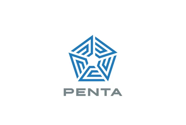 Pentagon Star Logo design — Stock vektor