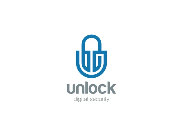 Digital Lock Logo — Stock Vector