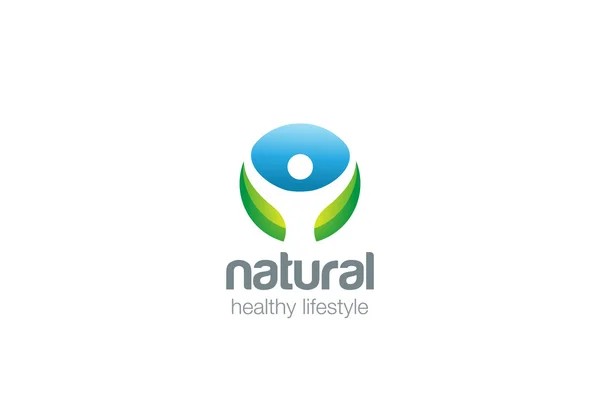 Υγεία Eco πράσινο λογότυπο του σχεδιασμού — Διανυσματικό Αρχείο