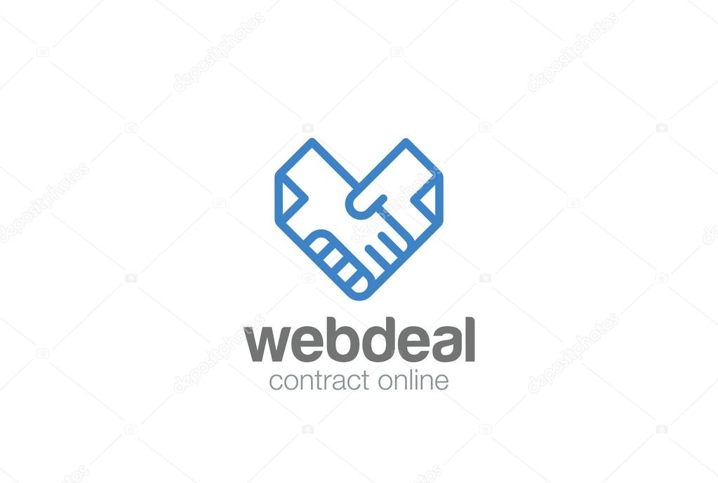 Deal Contract Documents Handshake Logo abstract vector template