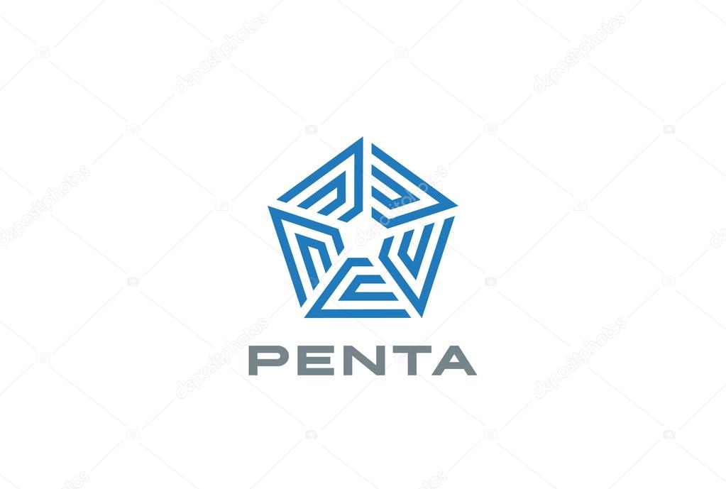 Pentagon Star Logo design 