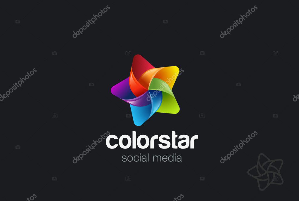 Colorful Star Logo design vector template