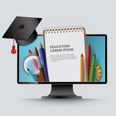 Not defteri ile bilgisayar ekranı