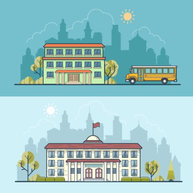  school building facade entrance clipart