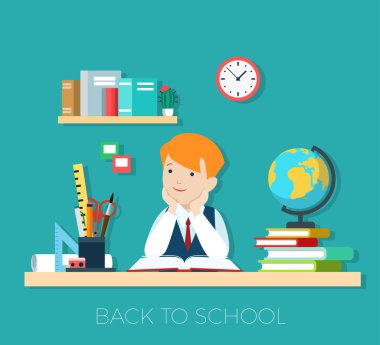 Öğrenci çocuk ev ödevi yapıyor.