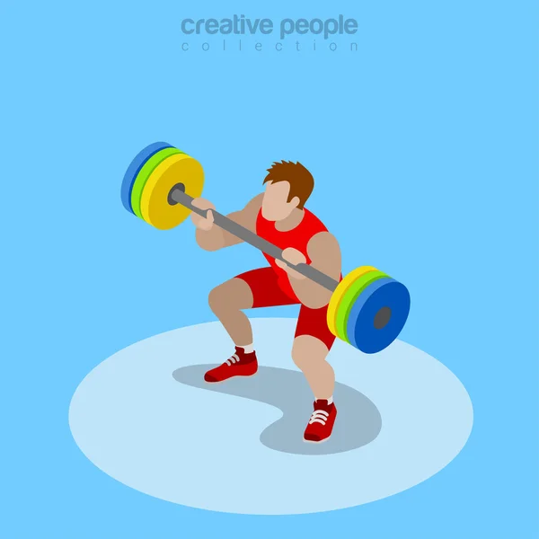 Power lifter lifting barbell — Stock Vector