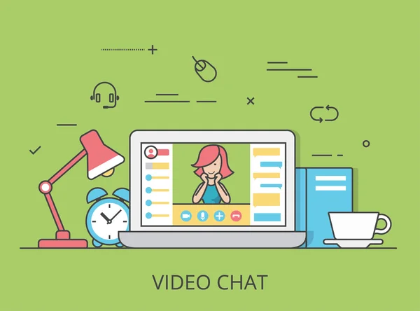 Video Chat konferens — Stock vektor