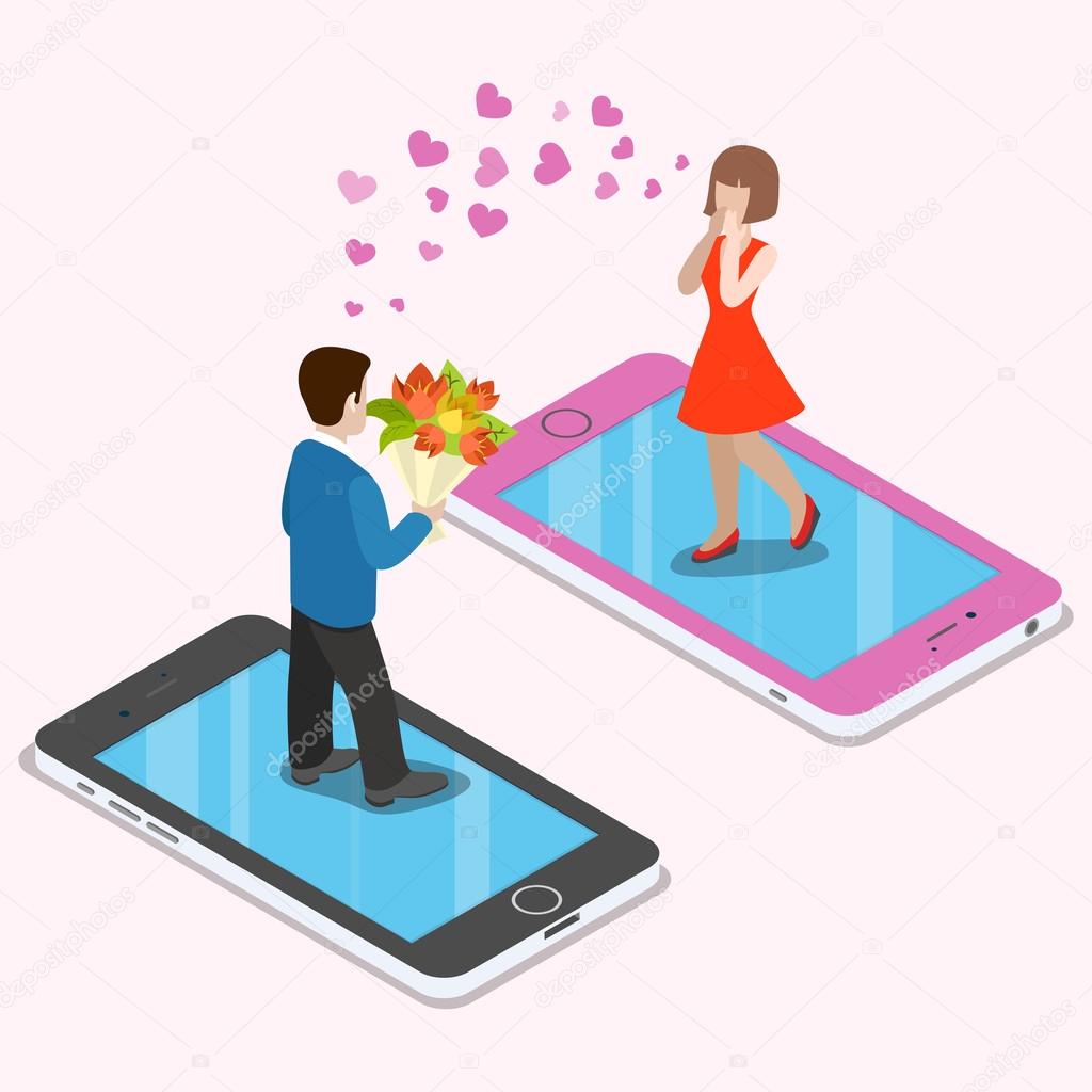 couple date on smartphones