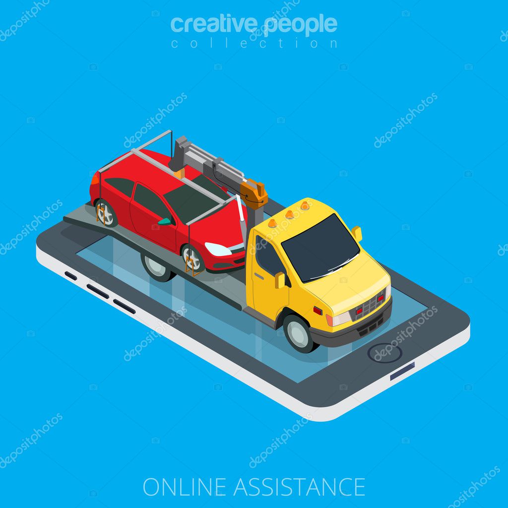 Tow truck evacuator car — Stock Vector © Sentavio 125659156