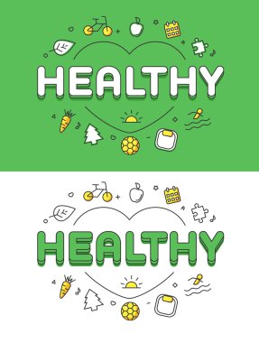 Kalp üzerinde sağlıklı kelime 