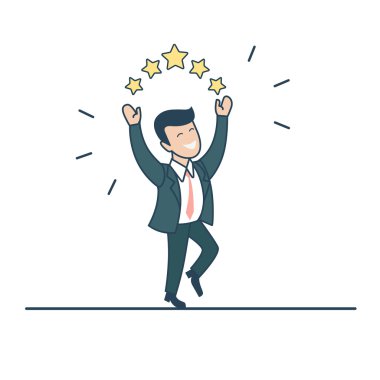 mutlu işadamı yıldız ile atlama