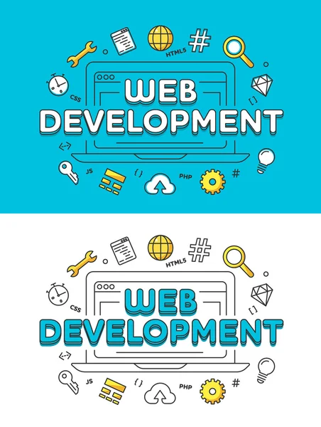 Développement web plat — Image vectorielle