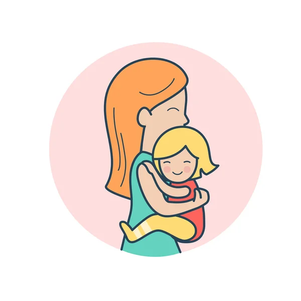 小さな赤ちゃんを運ぶ母 — ストックベクタ