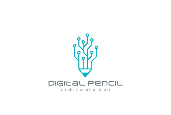 Logo crayon numérique — Image vectorielle