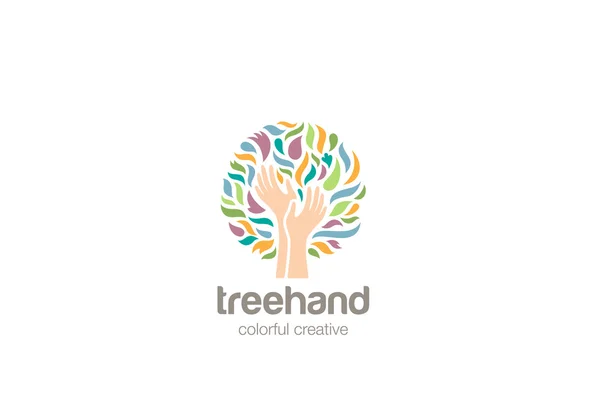 Hands Tree Logo — Stock Illustration Hands Tree Logo Royalty Free Stock Illustrations