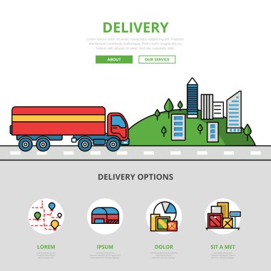  Teslimat Web sitesi infographics şablonu