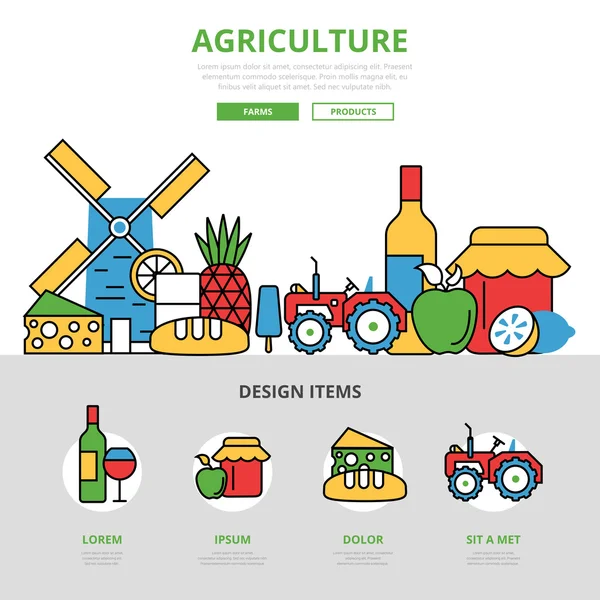 Modelo de infográficos de agricultura —  Vetores de Stock