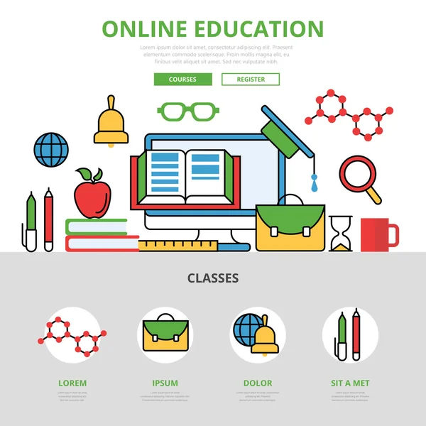 Online utbildning infographics mall — Stock vektor