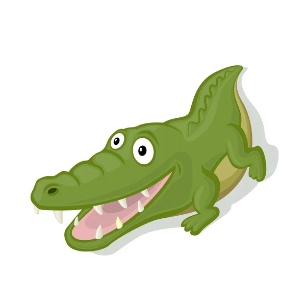 Crocodilo engraçado dos desenhos animados — Vetor de Stock
