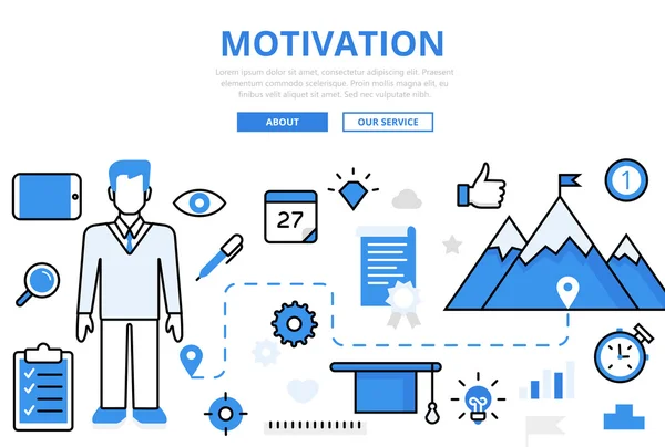 Lineaire platte motivatie infographics sjabloon — Stockvector