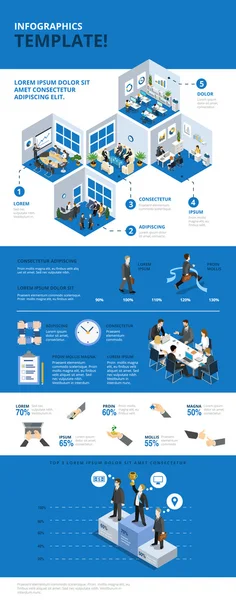 Infografica aziendale cellulare — Vettoriale Stock