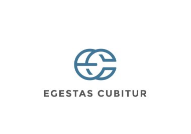 Harfler bitişik harf E C Logo Monogram tasarım 