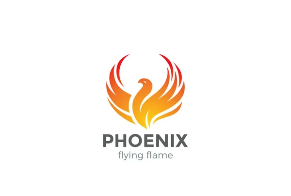 Phoenix Logo vliegende vogel — Stockvector