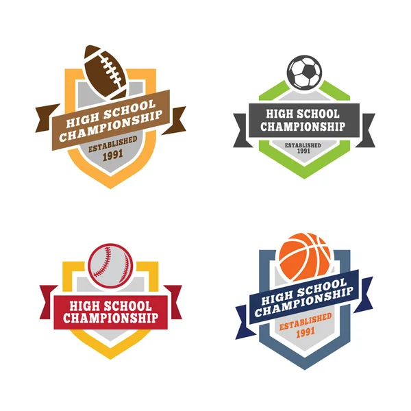 Spor logoları tasarım vektör şablonları — Stok Vektör