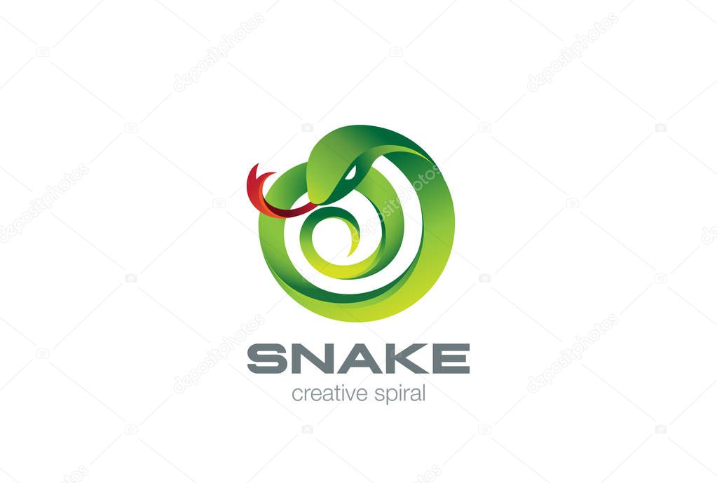 Snake Logo circle shape design vector template