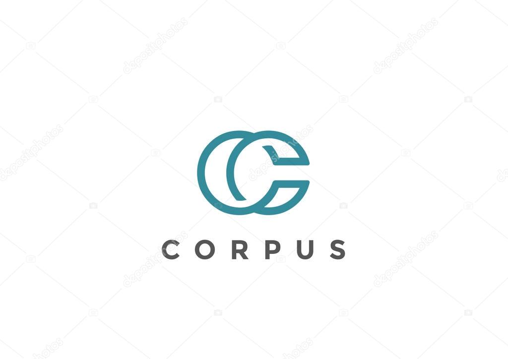 Letter C Logo Monogram design vector template Linear style
