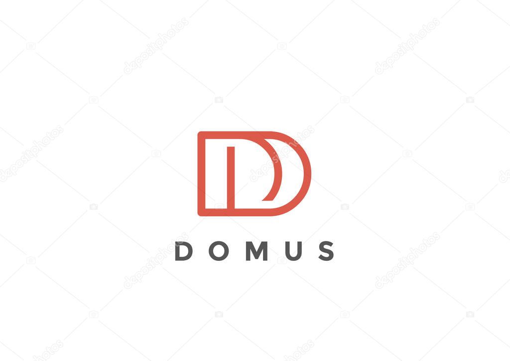 Letter D Logo Monogram design vector template Linear style