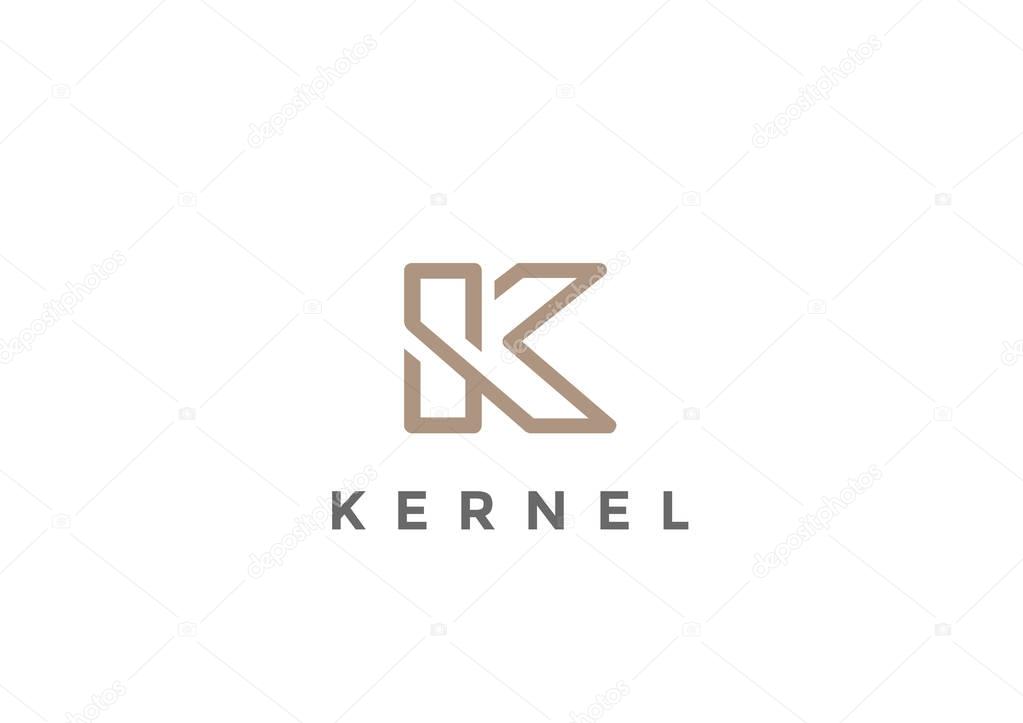 Letter K Logo Monogram design vector template Linear style