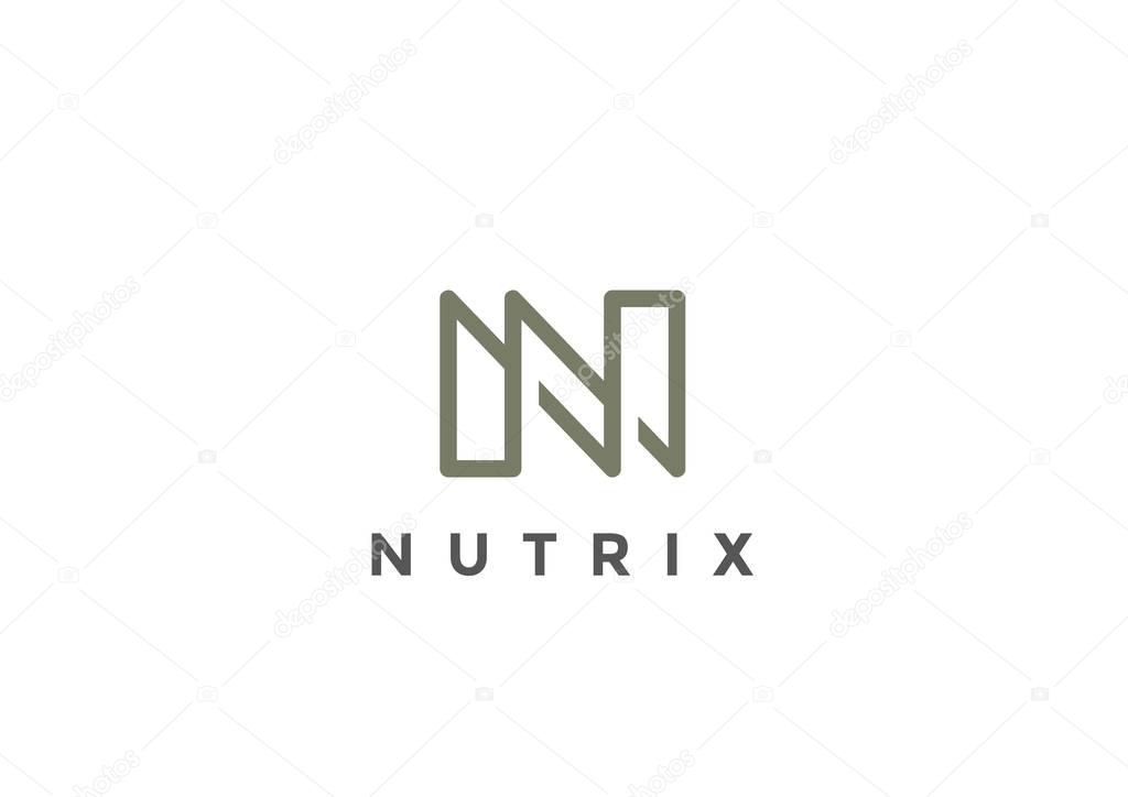 Letter N Logo Monogram design vector template Linear style
