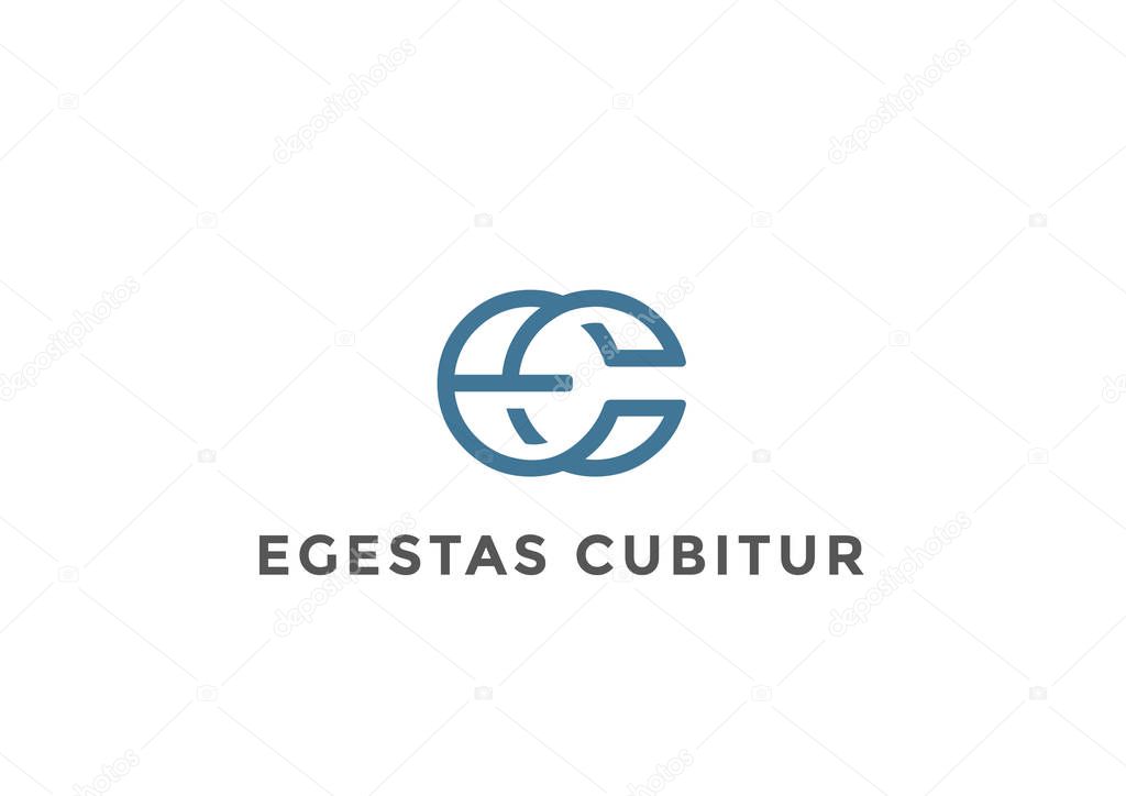 Letters Ligature E C Logo Monogram design 