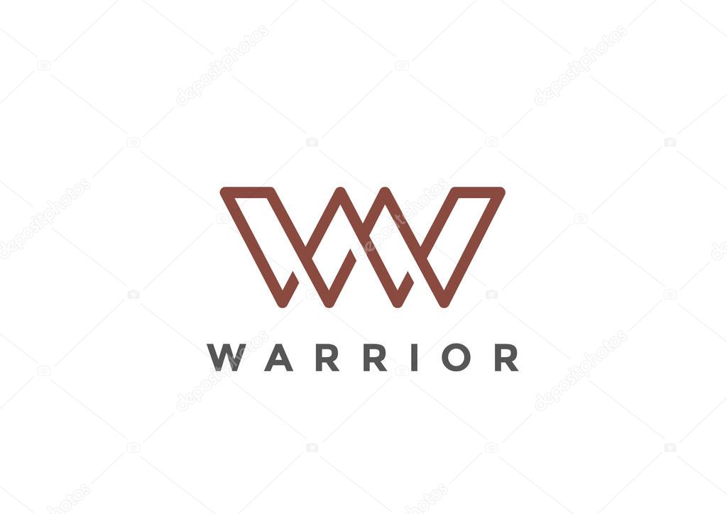 Letter W Logo Monogram design vector template Linear style
